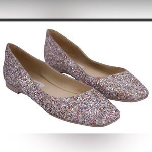 Jimmy Choo Modell Multi-Color Glitter Pointed Flats Size 38.5